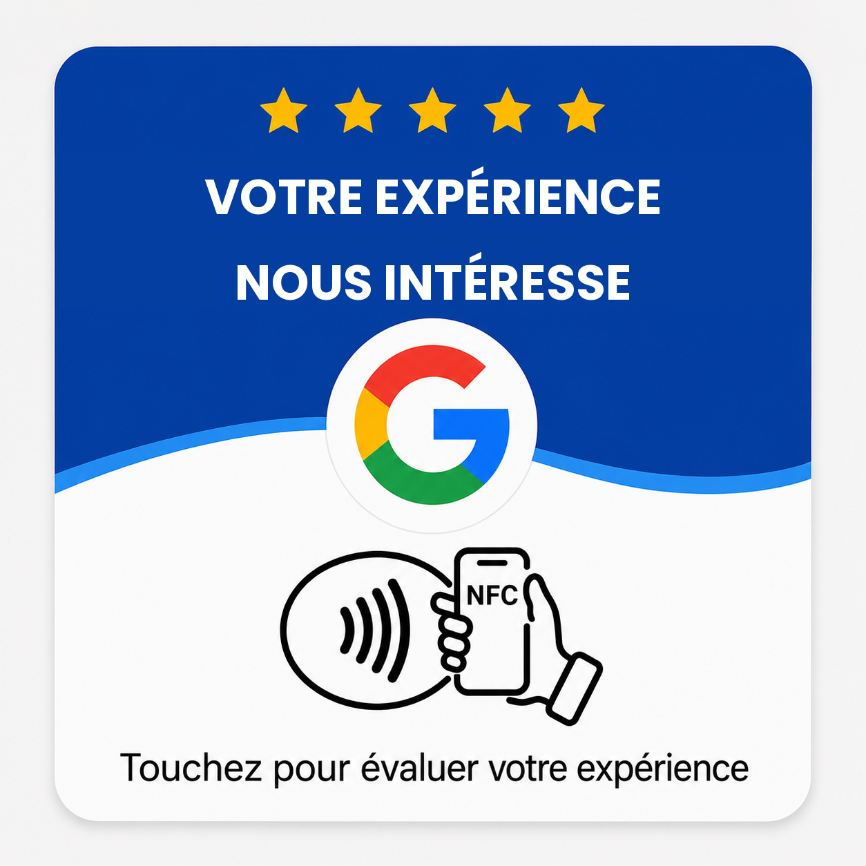 Carte NFC ProAvis — Votre expérience nous intéresse, touchez pour évaluer